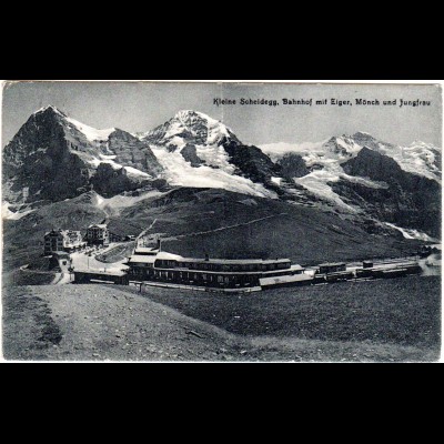 Schweiz, Kl. Scheidegg Bahnhof..., 1912 v. Brienz gebr. sw-AK 