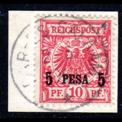 DOA 3 I, 5 P./10 Pf. auf Briefstück m. Stempel Dar-Es-Salaam 2/5/96