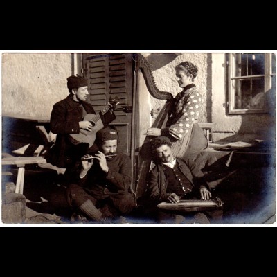 Österreich, Walsertal, 1906 v. Riezlern gebr. sw-AK m. Musikanten