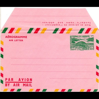 Kamerun, 30 F. Seekuh, ungebr. Aerogramm Ganzsache Brief
