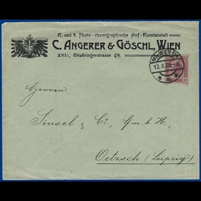 Österreich 1905, gebr Privat Ganzsache Brief v. Wien. Thematik Fotographie #S289