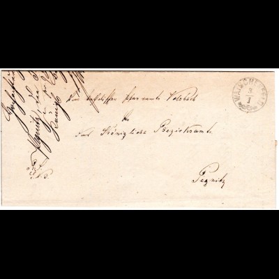 Bayern 1872, K1 Zier Stpl. WAISCHENFELD auf Brief v. Volsbach n. Pegnitz