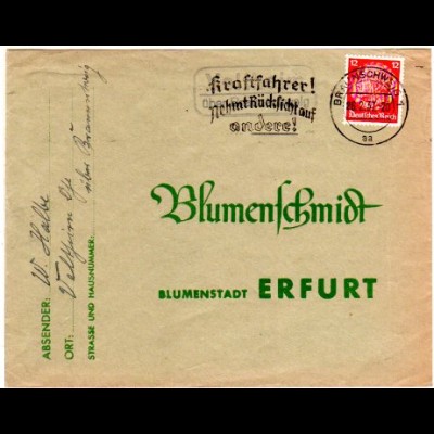 DR 1937, Landpost Stpl. VELTHEIM über Braunschweig auf Brief m. 12 Pf.