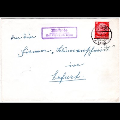 DR 1941, Landpost Stpl. WULFSODE über Ebstorf auf Brief m. 12 Pf.