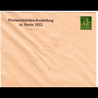 DR, ungebr. 100 Pf. Privatganzsache Umschlag Postwertzeichen Ausstellung Berlin