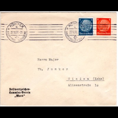 DR, gebr. 8 Pf. Privatganzsache Umschlag Postwertzeichen-Sammler-Verein Mars.