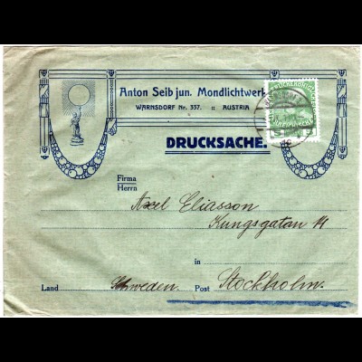 Österreich 1913, 5 H. auf attraktiv illustriertem Vordruckumschlag v. Warnsdorf