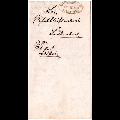 Württemberg 1870, Postablage UNTERDEUFSTETTEN (Crailsheim) auf Brief v Wildstein