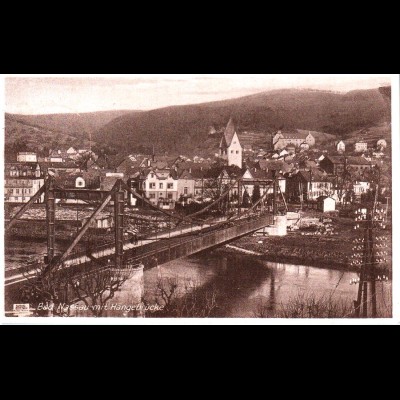 Bad Nassau m. Hängebrücke, 1928 gebr. sw-AK.