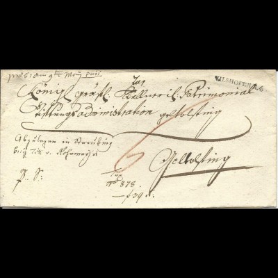 Bayern 1811, L1 Vilshofen R.4. auf Porto Brief n. Geltolfing. 