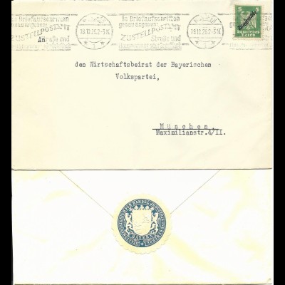 DR 1926, 5 Pf. Dienst auf Brief v. München m. rs. Ministerium Verschluss Siegel