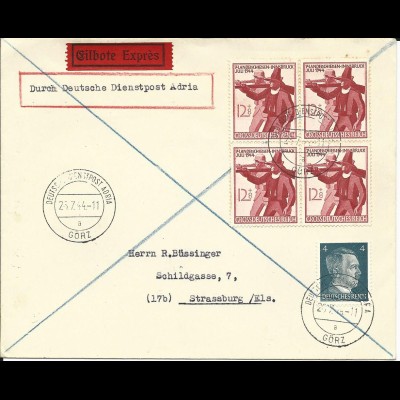 DR 1944, Eilboten Brief v. Görz Dt. Dienstpost Adria