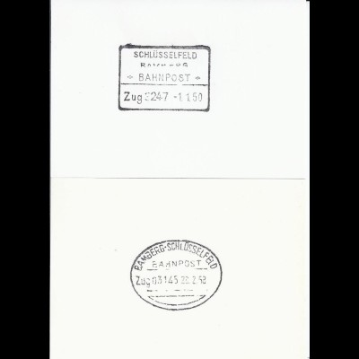 DR, Bamberg Bahnpost, 2 Original Stempelabschläge aus dem Postmuseum. #1917