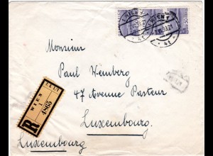 Österreich 1933, 3er-Streifen 50 Gr. Gr. auf Reko Brief v. Wien n. Luxemburg