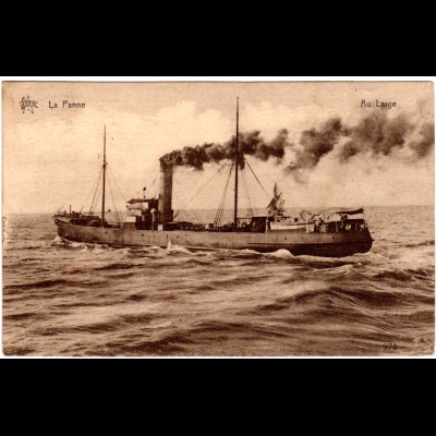 Dampfer La Panne, 1923 in Belgien gebr. sw-AK