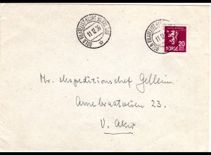 Norwegen 1936, Oslo Filatelistklubs 50 Ars Dag, Sonderstempel auf Brief 