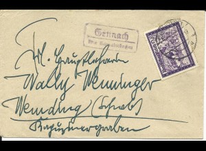 DR 1941, EF 24+36 Pf. Kameradschaftsblock auf Brief v. Schwabmünchen n. Wemding