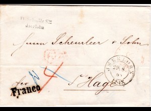 Preussen 1863, R2 ESSEN auf Franco Brief n. Venlo, NL. Citissime! -Vermerk