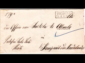Preussen 1860, R2 COESFELD auf portofreiem Auslands Brief n. Almelo, NL