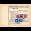 DR 1926, 5x100+2x20 Pf. vs.+rs. auf Wert Paketkarte v. MERSCHEID n. Norwegen
