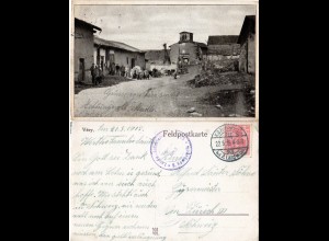 DR 1915, 10 Pf. auf WW I Feldpost AK v. Véry Frankreich i.d. Schweiz. 