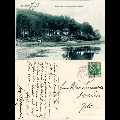 DR 1913, Nord Schleswig Posthilfstellen Stpl. SÜDERHAFF auf AK m. 5 Pf. Germania