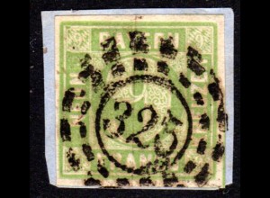 Bayern 5, breitrandige 9 Kr. Wappen auf schönem Briefstück m. oMR-Stpl. 325
