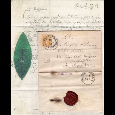 Preussen 1864, 3 SGr. auf Brief m. klarem K1 Königsberg n. Sachsen. Inhalt!