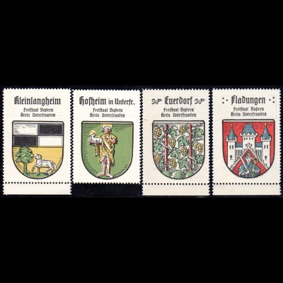 Bayern, Hofheim, Euerdorf, Fladungen, Kleinlangheim, 4 Unterfranken Sammelmarken