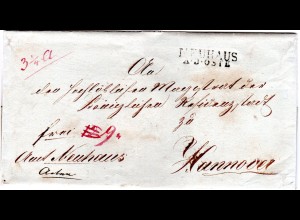 Hannover 1839, L2 NEUHAUS A.D.OSTE auf Franko Brief m. Vermerk "3 1/4 lt"