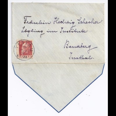 Bayern 1912, Tettau, klar auf kl. Präge Zier Brief m. 10 Pf. n. Beuerberg. #1711