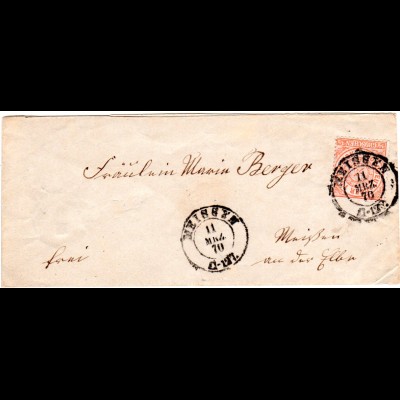 NDP 1870, 1/2 Gr. auf Orts Brief v. MEISSEN