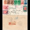 Belgien 1915, 10 Marken auf Reko Brief d. Exil Regierung in Le Havre Frankreich
