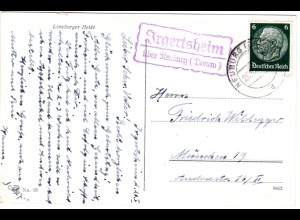 DR 1936, Landpost Stpl. IRGERTSHEIM über Neuburg auf Karte m. 6 Pf. 