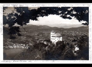 Schweiz, Lugano, Monte Bré, Hotel Kulm, 1927 nach Dänemark gebr. sw-AK 