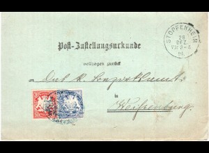 Bayern 1904, K1 Stopfenheim auf Zustellungsurkunde Brief m. 10+20 Pf. #2610