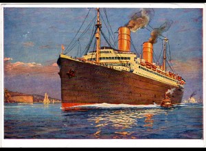 Dampfer Columbus, 1928 gebr. Schiff Farb-AK
