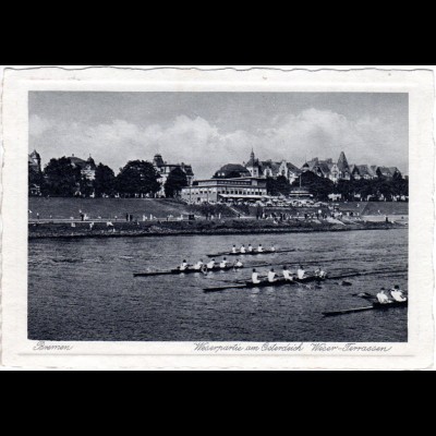 Bremen, Weserpartie m. Sportbooten, 1939 n. Finnland gebr. sw-AK