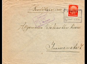 DR 1941, Posthilfstelle Seltmanns ZP Sibratshofen u. Bahnpost Kempten - Isny .