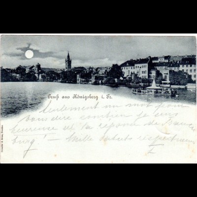 Königsberg i. Pr., 1897 gebr. Mondschein-AK
