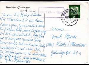 BRD 1962, Landpost Stpl. 3321 KLEIN ELBE auf AK m. 10 Pf. v. Salzgitter