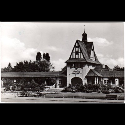 Bad Saarow-Pieskow Bahnhof, 1960 gebr. sw-AK