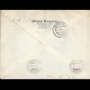Danzig 1938, 15+50 Pf auf Luftpost Brief n Finnland. Seltener Bedarfsbrief #2509