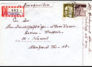 BRD 1971, 1,10 M. auf Brief v. HATZBACH m überstempeltem 3578 TREYSA Reko-Zettel