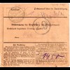 Bayern 1920, EF 2,50/2 Mk. auf Einschreiben Retour Paketkarte Nürnberg - Köln