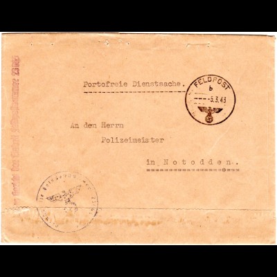 FP WK II Norwegen, Polizei Dienstsache Brief FP Nr. 23965 n. Notodden