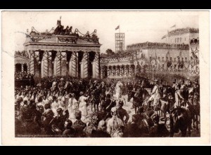 Berlin, Einzug der Truppen 1871, 1911 gebr. Rotes Kreuz Jubiläums AK