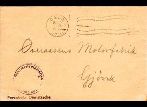 Feldpost WK II 1943, Briefstpl. Wehrwirtschaftsstab auf Oslo Dienstsache Brief 