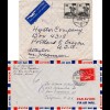 Schweiz 1947/56, 5 Luftpost Briefe n. USA m. versch. Frankaturen, 1mal Reko!