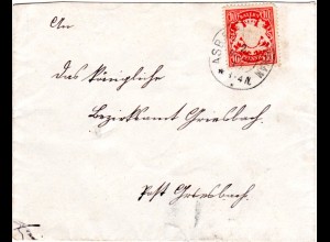 Bayern 1910, K2 ASBACH bei KARPFHAM auf kl. Brief m. 10 Pf. 